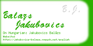 balazs jakubovics business card