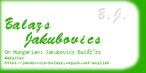 balazs jakubovics business card